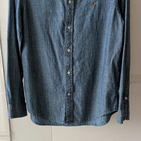 Ralph Lauren Boys Blue Soft Denim Button-Down Shirt SZ XL(18-20) Casual Comfy - Picture 3 of 8